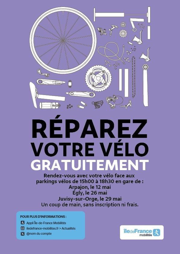 Animation réparation vélo Arpajon-Egly